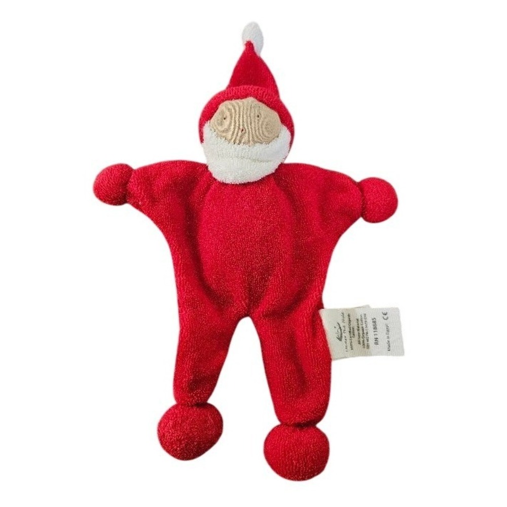 Under the Nile Organic Cotton Santa Claus Buddy Plush Toy Red Terry Cloth